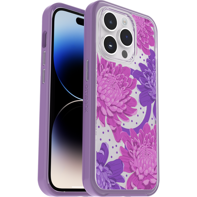 product image 1 - Coque iPhone 14 Pro Symmetry Series Clear pour MagSafe Fluttering Flora