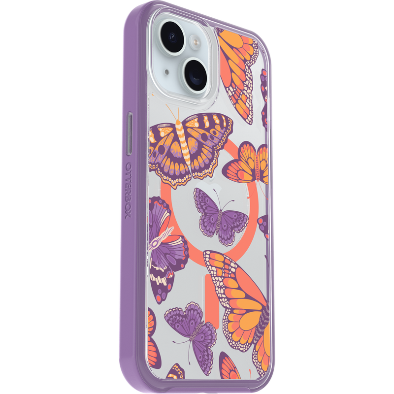 product image 3 - Coque iPhone 13, iPhone 14 et iPhone 15 Symmetry Series Clear pour MagSafe Fluttering Flora