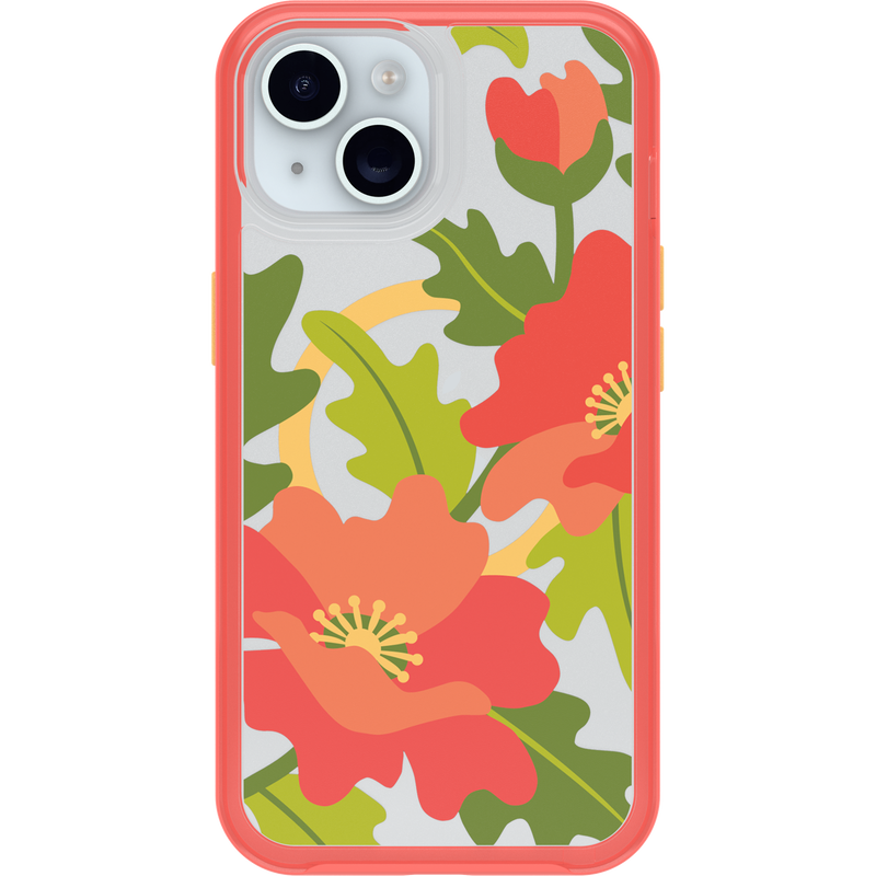 product image 2 - Coque iPhone 16e et iPhone 15/14/13 Symmetry Series Clear pour MagSafe Fluttering Flora