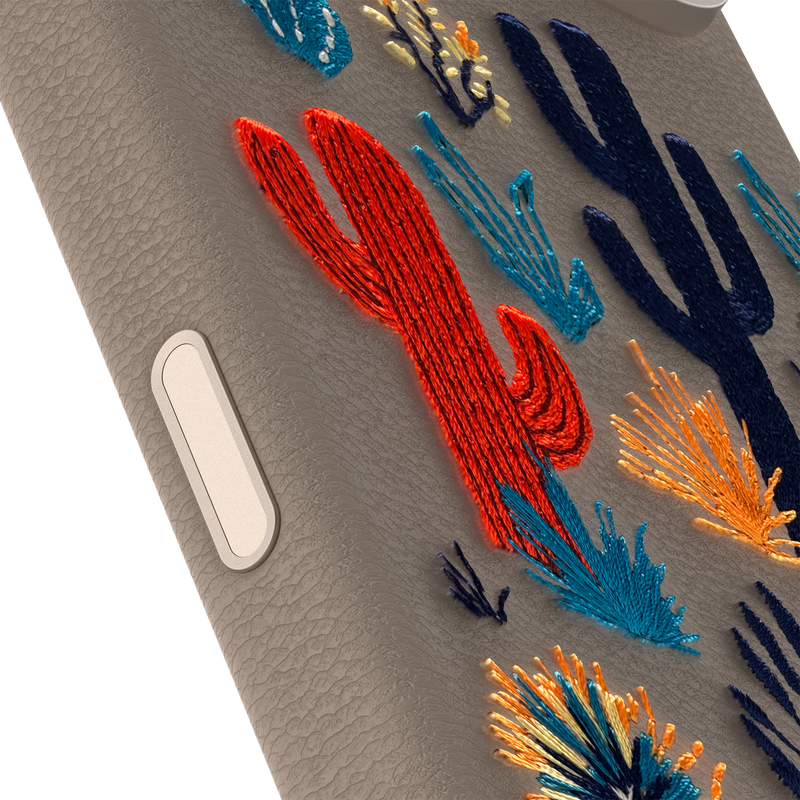 product image 3 - Coque iPhone 17 Pro Max Symmetry Series Cactus Leather Embroidery