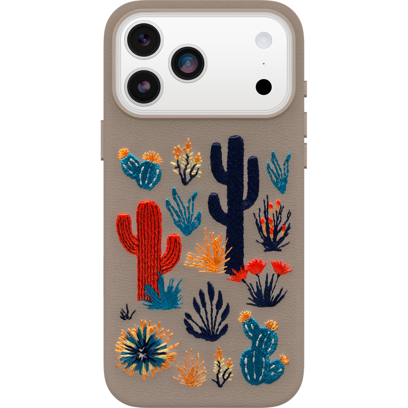 product image 1 - Coque iPhone 17 Pro Max Symmetry Series Cactus Leather Embroidery