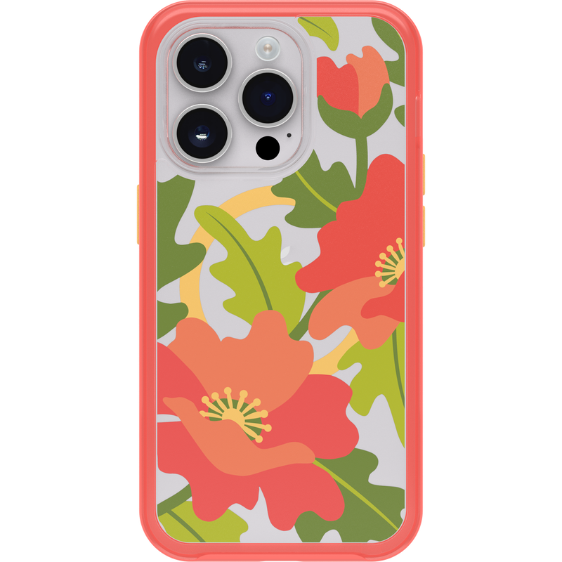 product image 2 - Coque iPhone 14 Pro Symmetry Series Clear pour MagSafe Fluttering Flora