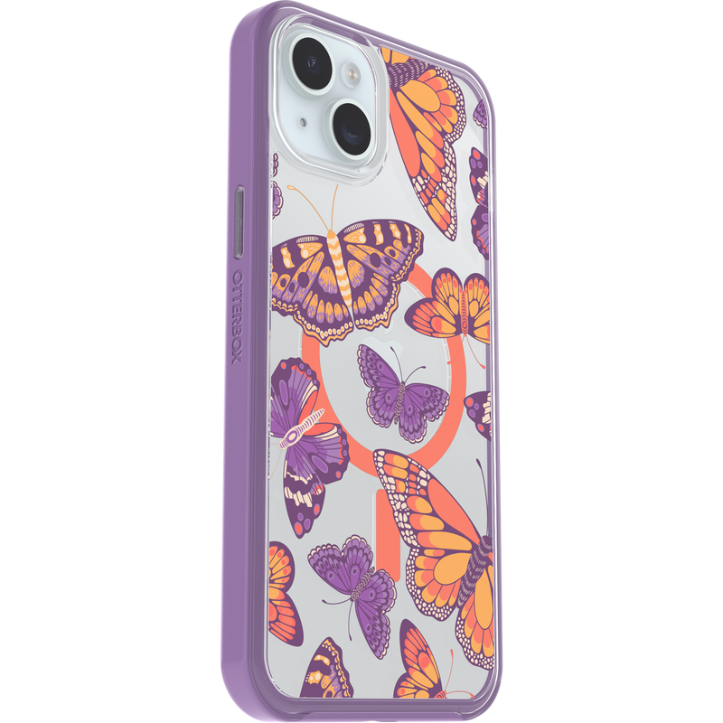 product image 3 - iPhone 14 Plus and iPhone 15 Plus Case Symmetry Series Clear for MagSafe Fluttering Flora