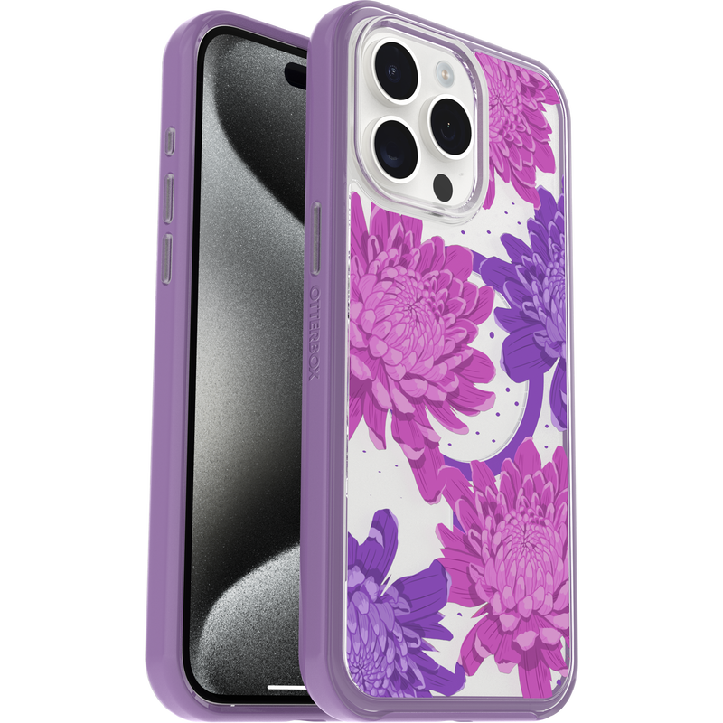 product image 1 - Coque iPhone 15 Pro Max Symmetry Series Clear pour MagSafe Fluttering Flora
