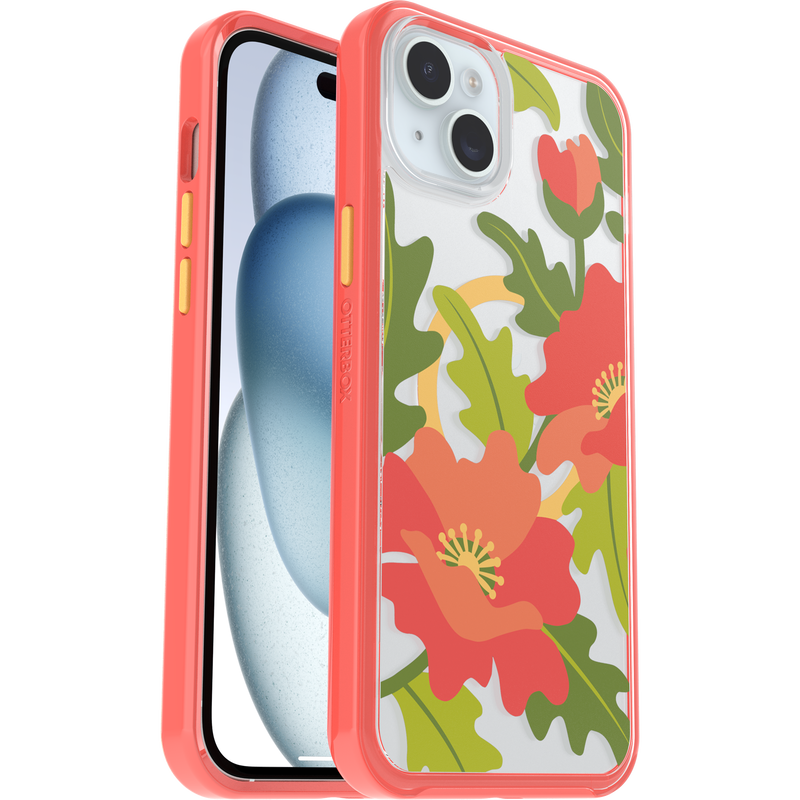 product image 1 - iPhone 14 Plus and iPhone 15 Plus Case Symmetry Series Clear for MagSafe Fluttering Flora