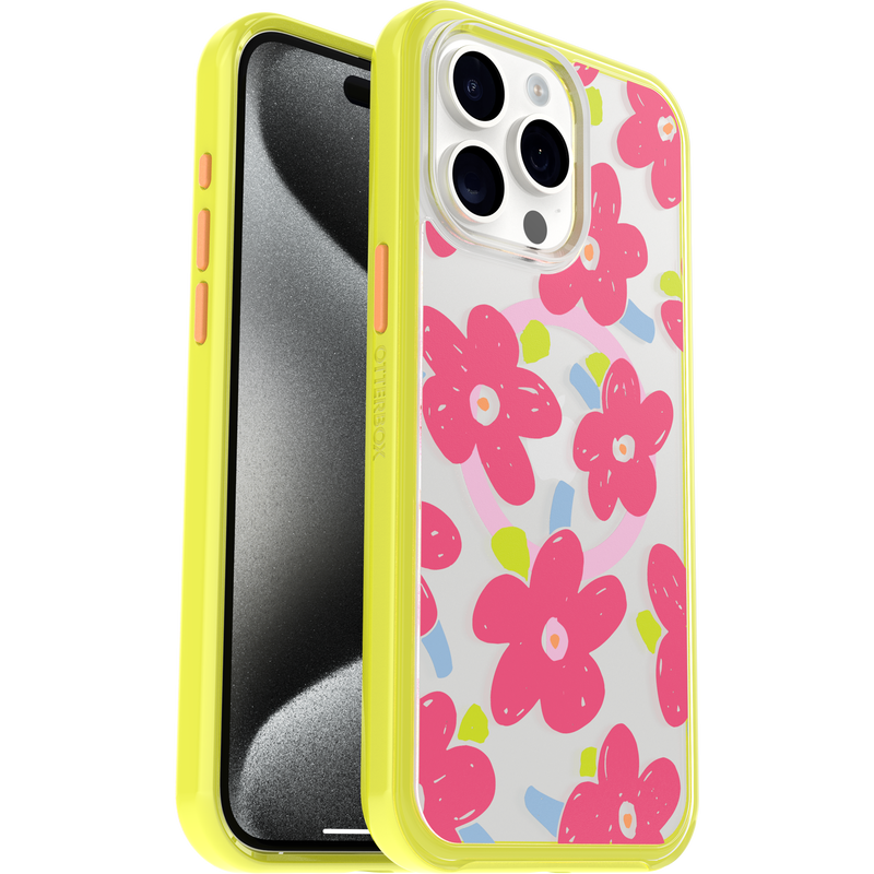 product image 1 - Coque iPhone 15 Pro Max Symmetry Series Clear pour MagSafe Fluttering Flora